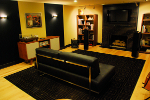 Magnolia Media Room with Stereo Home Theater, Music System and Jam Space